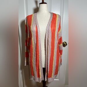 Lane Bryant Striped Open-Front Cardigan